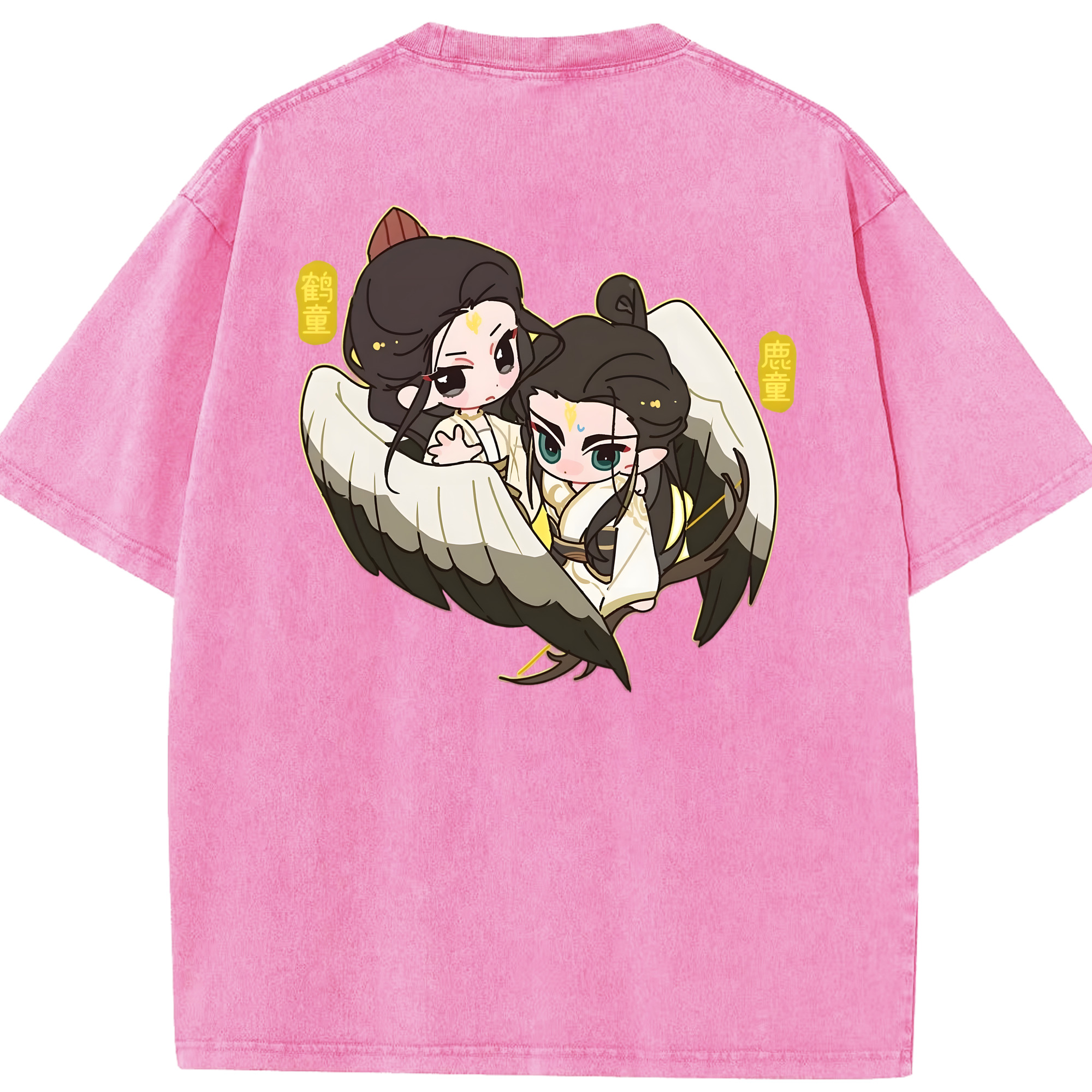 （画像用） Ne Zha 2 ナタ 魔童の大暴れ 綿100% ヴィンテージ風 半袖Tシャツ（背面プリント）